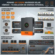 Inversor Solar Híbrido PowMr 5200W 48V a 110V/120V Onda Pura con MPPT 100A – Fase Dividida y Sistema Expandible Off-Grid - Img 55862897