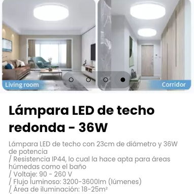 Lámpara LED de techo con 23cm de diámetro y 36W de potencia - 4/4