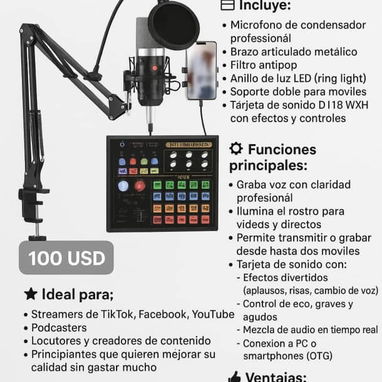 🎤🎥 Equipos PRO para Creadores de Contenido – Streaming, Podcast y Grabación Móvil - Img 103966670