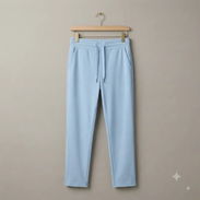 Pantalón de Chándal Holgado de Felpa - Azul Cielo (Talla XL) - Img 57879529