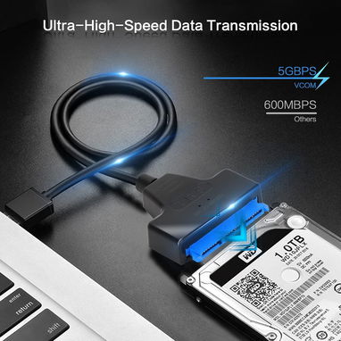 Cable adaptador SATA a USB para SSD y disco duro de 2.5 pulgadas, USB 3.0 a SATA III, compatible con cable HDD a SSD - 7/10