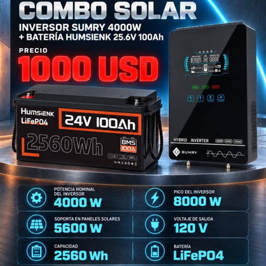 ⚡ COMBOS SOLARES HÍBRIDOS (LiFePO4) ⚡ - 5/9