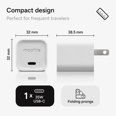 CARGADOR MOPHIE SPEEDPORT 35W USB-C GAN PLEGABLE COMPACTO ENVĂO DISPONIBLE + GARANTĂA - Img 127987251