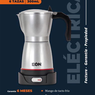 🚧 Cafetera Eléctrica de 3 & 6 Taza Marca EÒN 150 ML & 300 ML Color Gris / Rojo & Negras 🚧 - Img 116011579