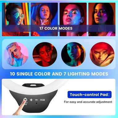 Aro de Luz LED RGB con mando. Sensyne Anillo de luz de 10" pulgadas con trípode extensible de 50" pulgadas 🌐 - Img 125926025