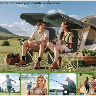 Kit 2 sillas de camping plegables - A disfrutar de actividades al aire libre con confort y protección!! - 4/4