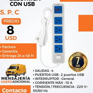 Regleta Eléctrica con USB de 2m SPC - Img 57732566