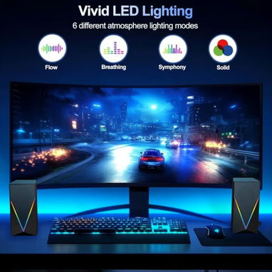 Bocinas Multimedia de Escritorio BUSP-HYY E-1062 | Sonido PC con LED en La Habana - Img 119641881