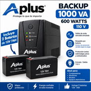 USTED LO ESTRENA UPS BACKUP 1000VA 110V 600W MARCA APLUS NUEVO EN SU CAJA CON DOBLE BATERÍA DE 12V 7AH - Img 57957399
