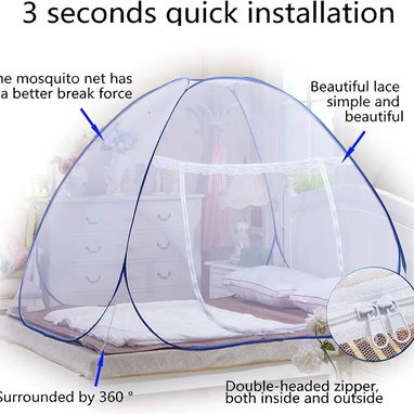 Mosquitero de malla fina plegable portátil para cama u otro sitio. 120 cm de ancho. Tienda portátil Mosquitera - Img 119451752