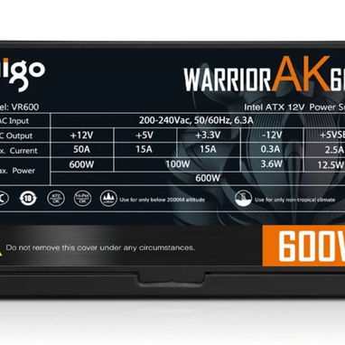 ⚡ FUENTE DE PODER AIGO AK 600W RGB Silenciosa ⚡🌐 79.99 USD - 4/6