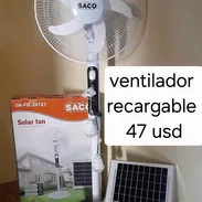 Ventilador recargable de pedestal con panel - Img 55477852