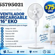 Ventilador recargable 16 pulgadas Marca EKO Precio:75 USD - Img 58027163