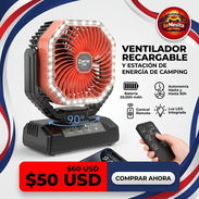 Ventilador Recargable "Camping Fan / F6" de 20000mAh , Power Bank ,Lampara Led , Control a distancia , Autonomia prolong - Img 57697730