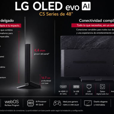 LG OLED evo AI C5 de 48” (modelo OLED48C5) Smart TV 2025 - Img 123335213