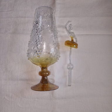 Copa de cristal soplado con bailarina Vintage Siglo pasado - Img 120410009
