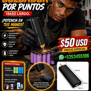 🔋💡 Mini Soldador por Puntos Portátil (Spot Welder USB-C)  🔥 Ideal para:  Reparar 🔧 baterías de celular  Armar packs - 2/2
