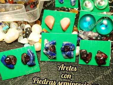 Aretes pulseras conjuntos con piedras semipreciosas.cuarzos.perlas de cultivo auténticas - Img 64504324
