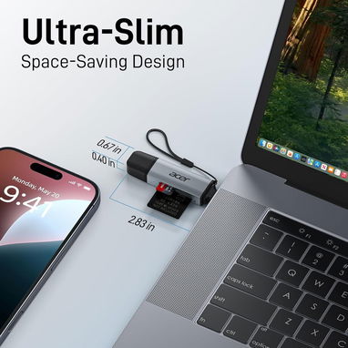💾 LECTOR TARJETAS ACER USB-C Y USB 3.0 DOBLE RANURA SD MICROSD 5GBPS RÁPIDO PARA PC Y MÓVIL ENVÍO DISPONIBLE + GARANTÍA - Img 120284810