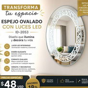 ✨ ESPEJO OVALADO CON LED✨ Eepejo con luces led incorporadas ✅ Gran iluminación ✅ Espejo resistente 🚚 ENVÍO X COSTO MÍ - Img 57958115