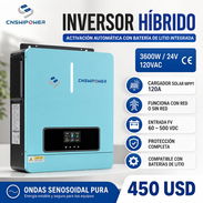 Inversor Híbrido CNSWIPOWER 3600W 24V 120VAC MPPT 120A Onda Pura Compatible Litio - 450 USD - Img 55753852