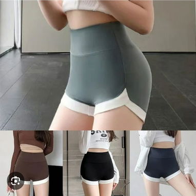 Short de licra de mujer para gyn talla unica Xl colores verde olivo y camelita y gris. - Img 125117969