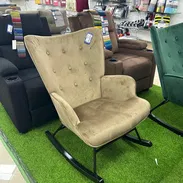 🔖Elegante mecedora de diseño moderno con acabado en terciopelo - Img 55683344