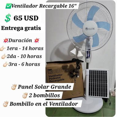 Ventilador recargable de pedestal. Entrega gratis y garantía - Img 121550654