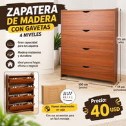 Zapatera de madera, con gavetas - Img 57985754