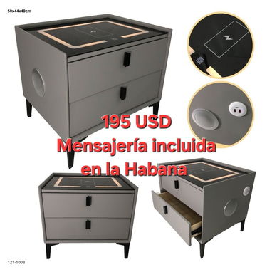 🔖Elegante mesa de noche de diseño minimalista y funcional de 2 gavetas - 2/3