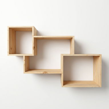 Estante modular aéreo en madera de pino, de gran capacidad y diseño versátil para cualquier espacio del hogar. - Img 123725059