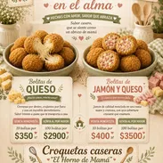 Croquetas de pollo, croquetas de Jamón, croquetas de queso, Bolitas de Queso, Bolitas de Jamón y Queso, cakes y pudines. - Img 55877564