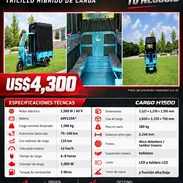 Triciclo híbrido de carga 1500W con extensor gasolina 5000W | 4300 USD - Img 58181872