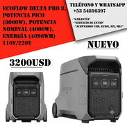 EcoFlow DELTA Pro 3, Potencia Pico (8000W), Potencia Nominal (4000W), Energía (4096Wh) 110V/220V "Nuevo Sellado" 3.200 U - Img 57404159