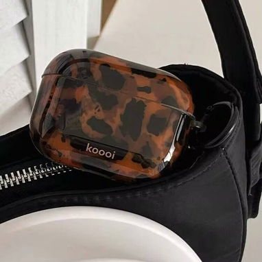 ☎️53544655 🛵 Entrega Disponible ⭐Funda de Silicona para AirPods Pro 2 – Leopardo Ámbar Retro ⭐ - 9/9