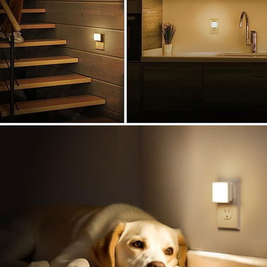 Lampara Luz nocturna, luces nocturnas enchufables a la pared,sensor de atardecer a amanecer, luz nocturna - 5/8