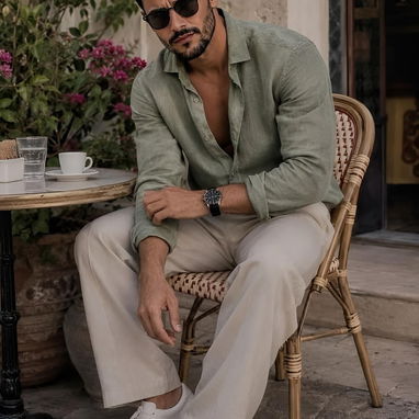 Camisas..Pantalones de Lino..Mocasines Short de Lino Moda.Old Money..Mocasines.Sandalias.Zuecos Perfumes Árabes 52465450 - 2/10