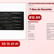 SET DE CUCHILLOS DE COCINA NEGROS VPT-0254 - Img 56216442