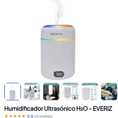 Humidificador Ultrasónico H2O - EVERIZ - 6/6