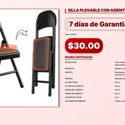 SILLA PLEGABLE CON ASIENTO ACOLCHADO . - Img 56933683