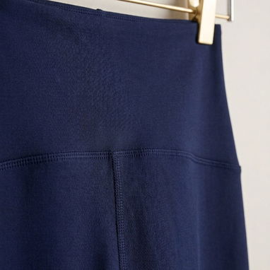 Pantalón tipo *flare* de cintura alta en azul marino. Diseño minimalista y versátil, ideal para un estilo sofisticado y - Img 125183843