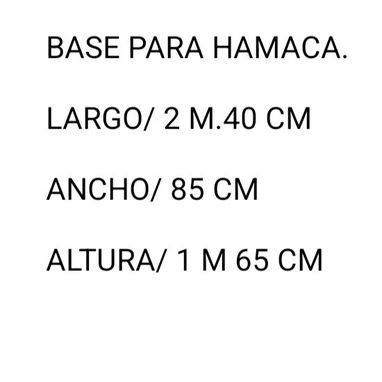 Soporte, estructura desarmable para hamacas o columpio. De uso en buen estado.Largo 2.40 cm ancho 85 cm altura 1.65 cm - 5/5