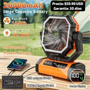 Ventilador portátil recargable Givryes de 20,000 mAh con control remoto y luz Led, entrega de Factura para su Garantía - Img 56877888