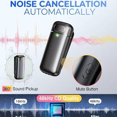Mini Micrófono Lavalier Inalámbrico (Pack de 2) – Black | videojuegoshabana.com - Img 123002947