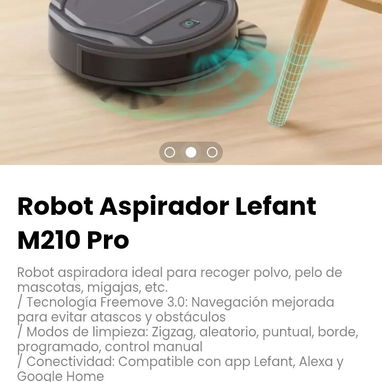 Robot Aspirador Lefant M210 Pro. Ideal para recoger polvo, pelo de mascotas, migajas, etc. - Img 115560625