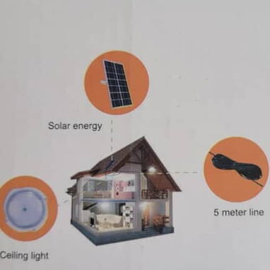 🔆 Lampara Solar 200W. 24cm de diámetro. Para interiores y exteriores cubiertos. 6500K Blanco Frío.  Autónomia estimada - Img 121444466