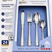 👑cubiertos plateado 24 piezas Acero inoxidable - Img 58218655