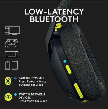 🎁 Auriculares Logitech G435 Lightspeed Wireless Negro ✅USB-C, USB-A, 40mm, 20hz-20khz, 45ohm, 165g, Micrófono, Headset - Img 86944393