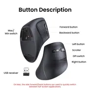 UGREEN – Ratón Ergonómico Vertical Inalámbrico | Bluetooth 5.0 - Img 55049691