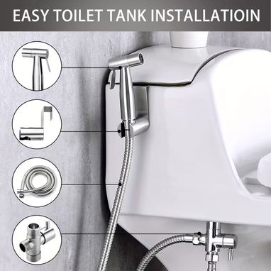 Ducha para inodoro portátil con construcción de acero inoxidable - 7/9